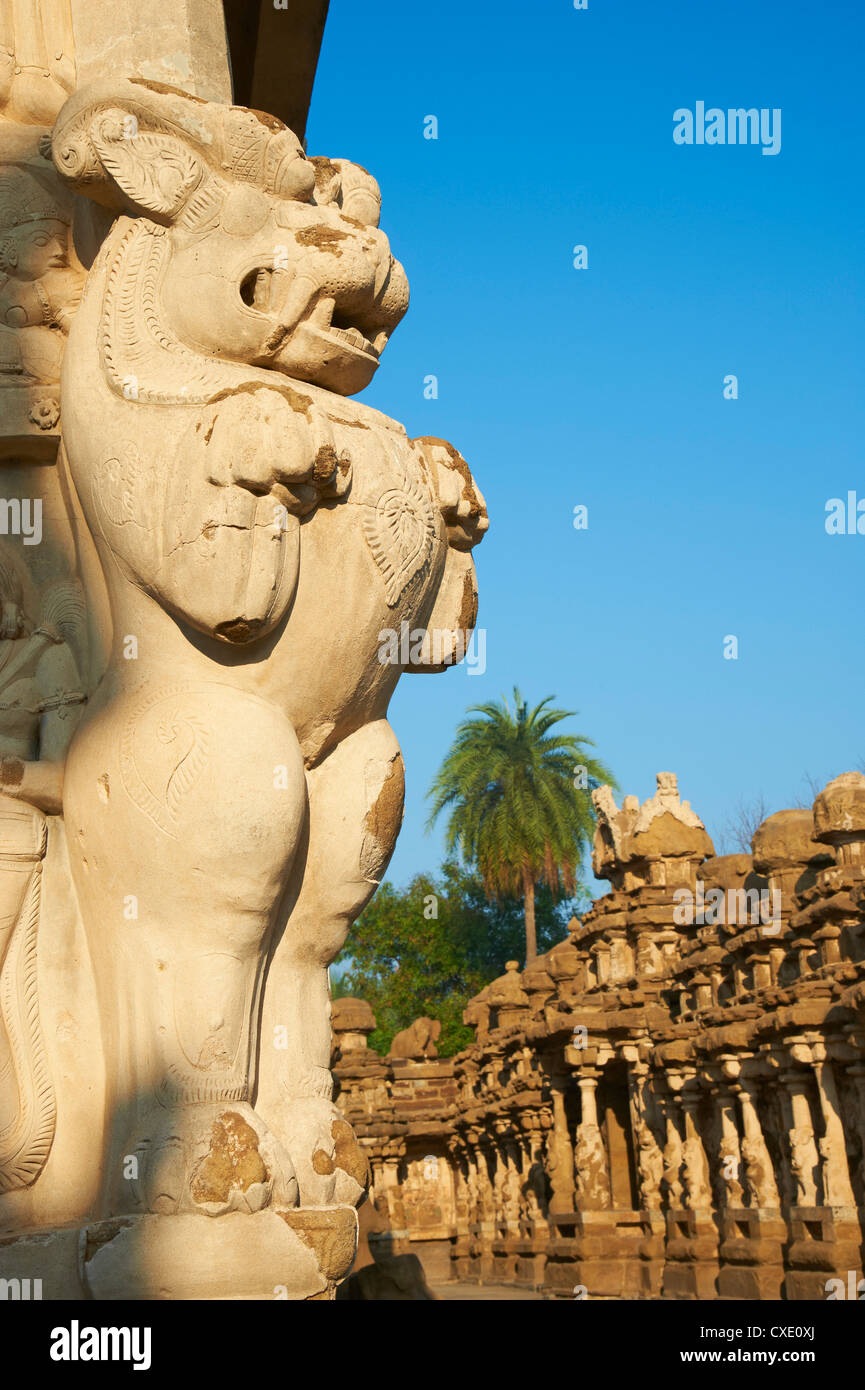 Temple Kailasanatha datant du 8e siècle, Kanchipuram, Tamil Nadu, Inde, Asie Banque D'Images