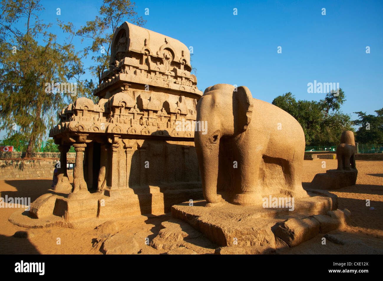 Cinq Ratha, Mamallapuram (Mahabalipuram), UNESCO World Heritage Site, Tamil Nadu, Inde, Asie Banque D'Images