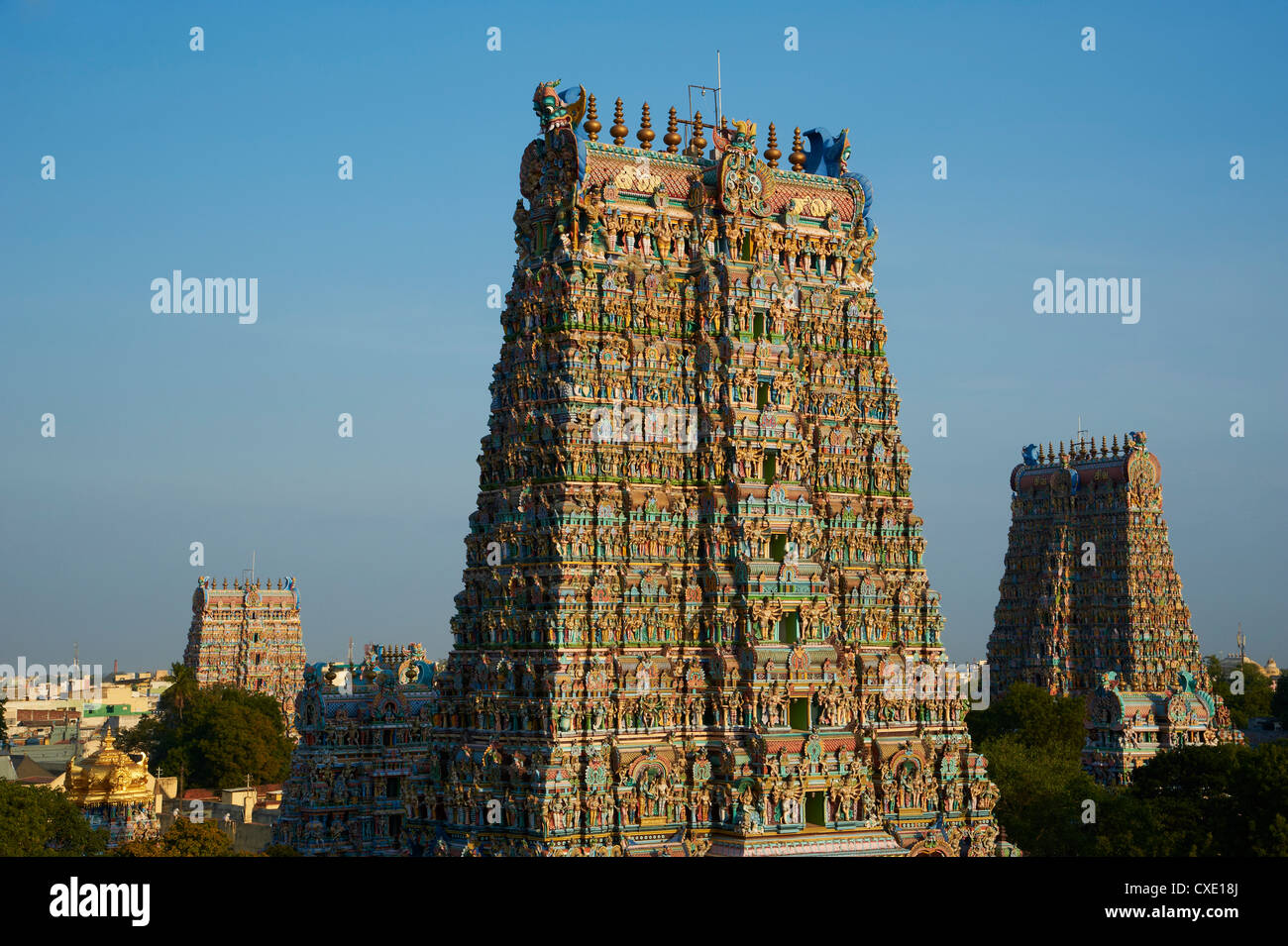 Temple Sri Meenakshi, Madurai, Tamil Nadu, Inde, Asie Banque D'Images