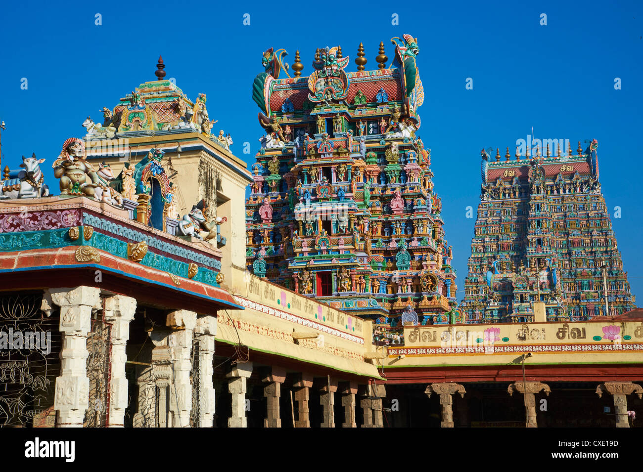 Temple Sri Meenakshi, Madurai, Tamil Nadu, Inde, Asie Banque D'Images