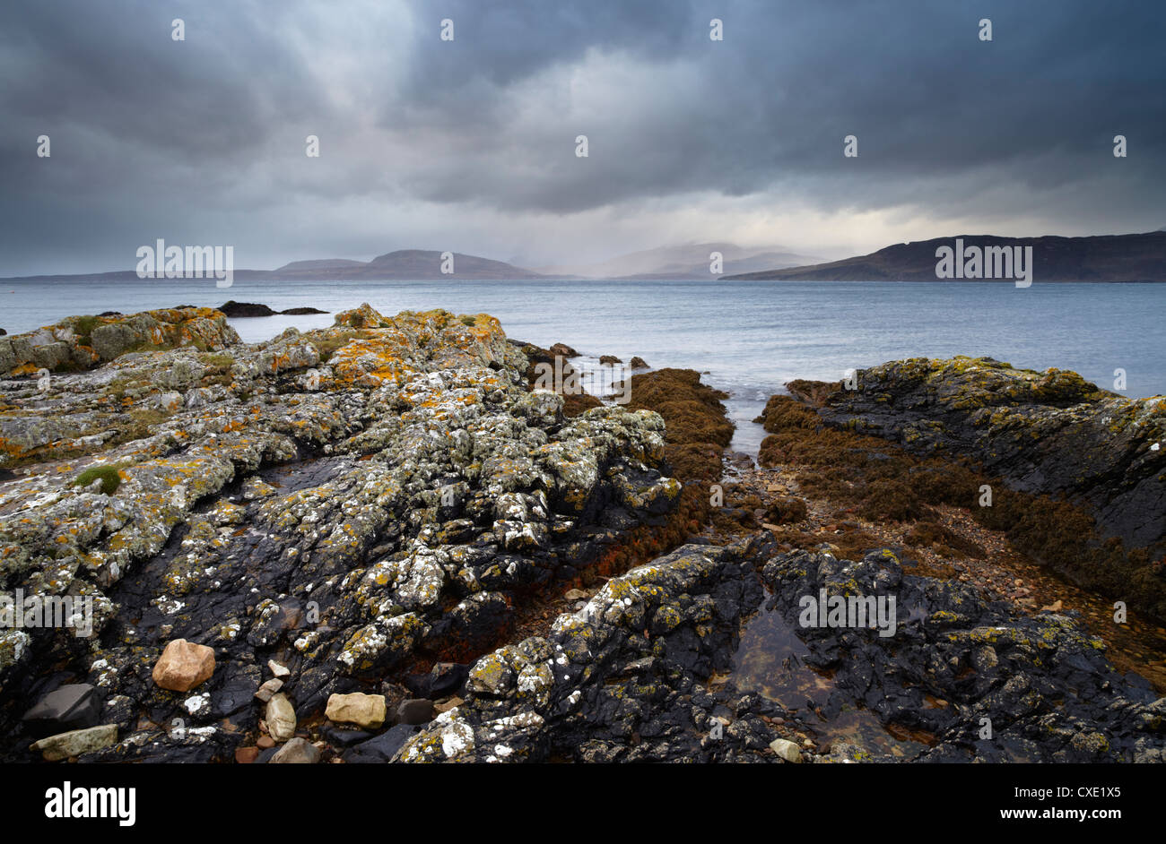 Conditions de tempête à l'Ord, île de Skye, Écosse Banque D'Images