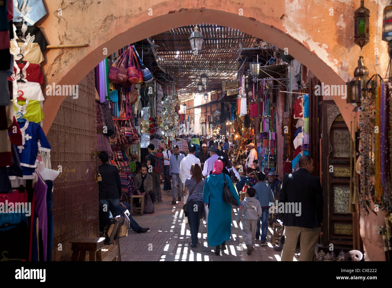 Souk, Marrakech, Maroc, Afrique du Nord, Afrique Banque D'Images