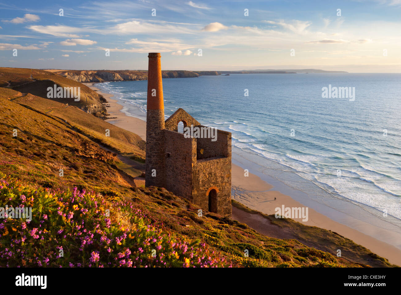 Ruines d'une papule Coates Tin Mine engine house, près de St Agnes, Cornwall, Angleterre Banque D'Images