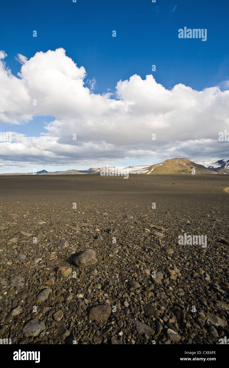 Paysage aride, Sprengisandur, région de l'Islande Banque D'Images