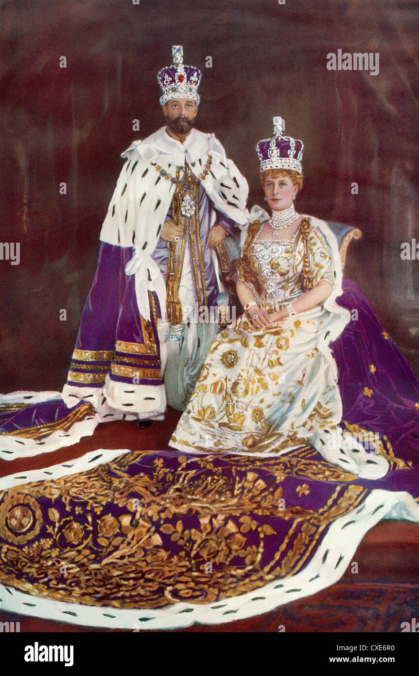 Le roi George V et la reine Mary. Banque D'Images