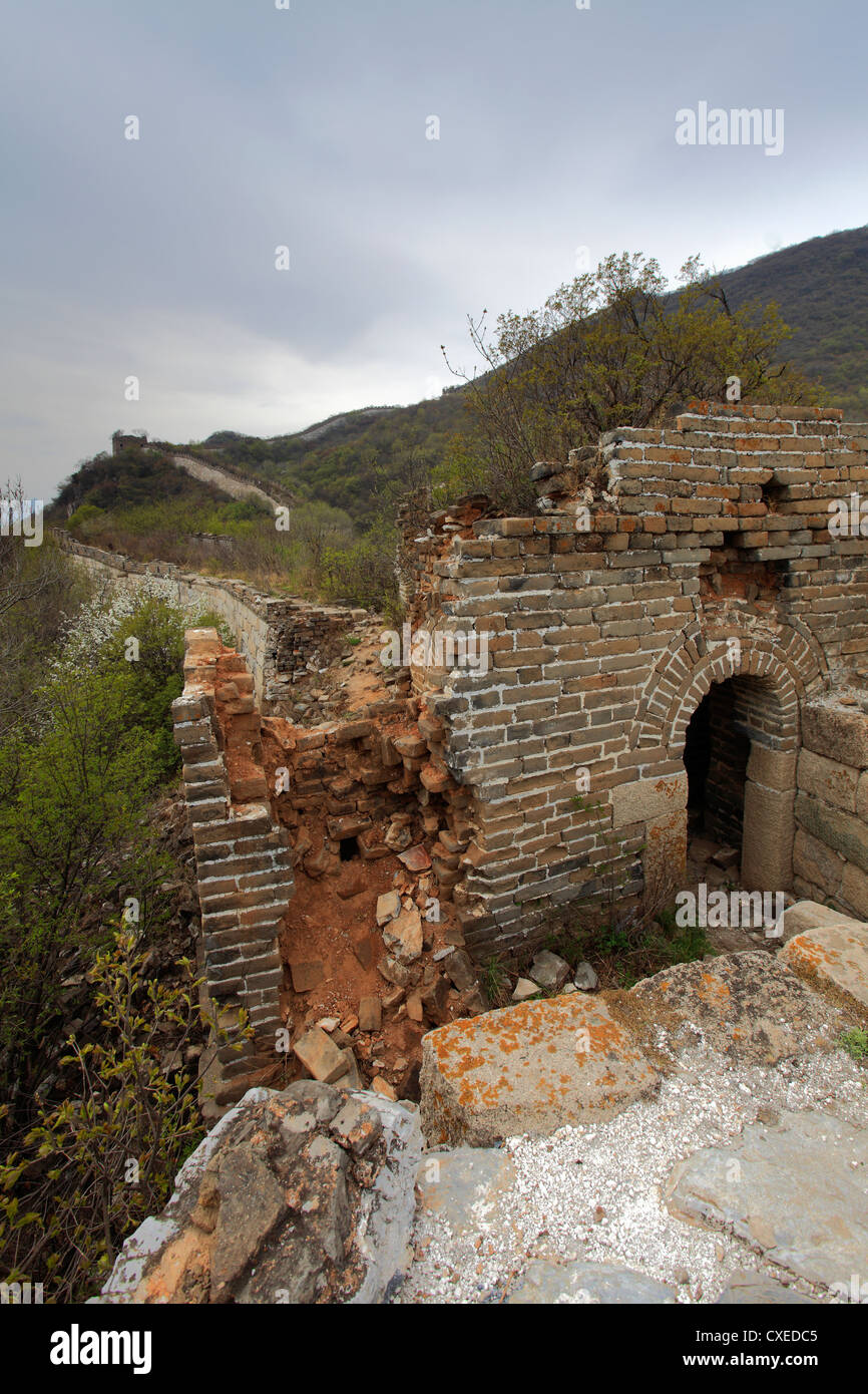 La section de Mutianyu de la Grande Muraille de Chine, Beijing, vallée de Mutianyu Provence, Chine, Asie. Banque D'Images