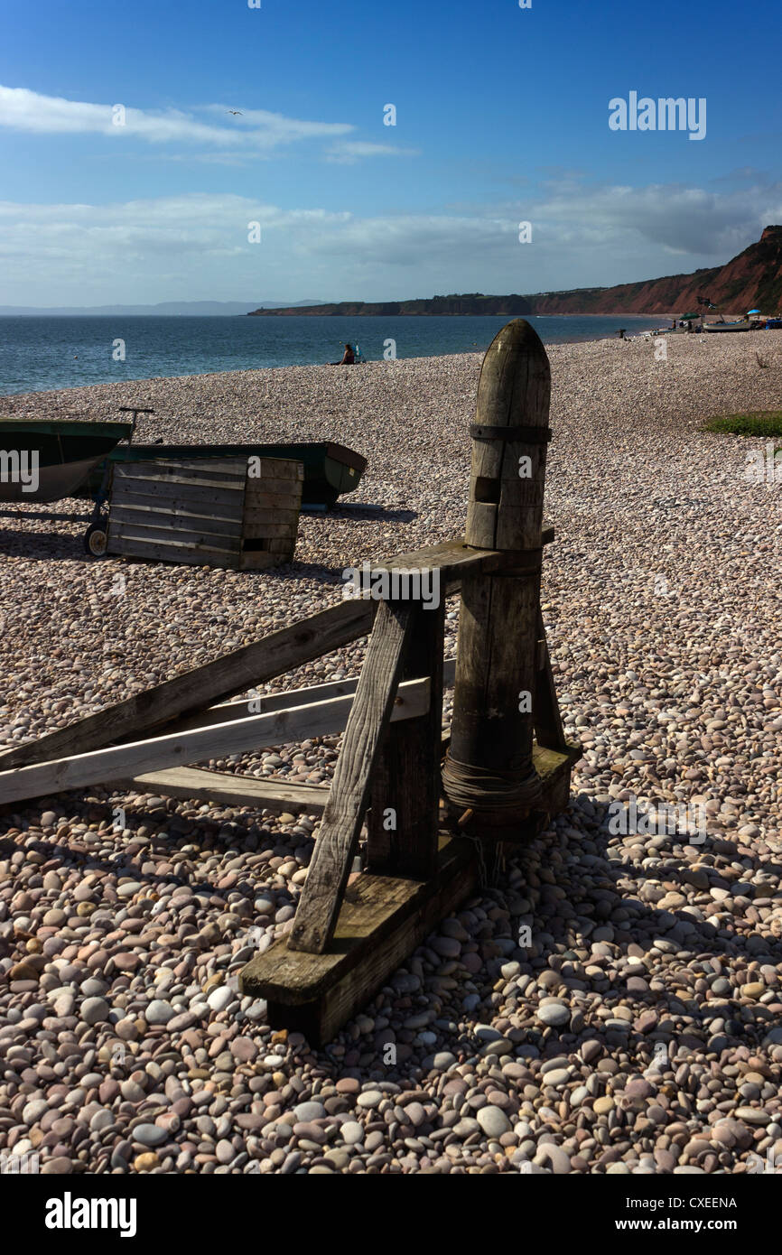 Budleigh Salterton beach à l'ouest de l'établissement Banque D'Images