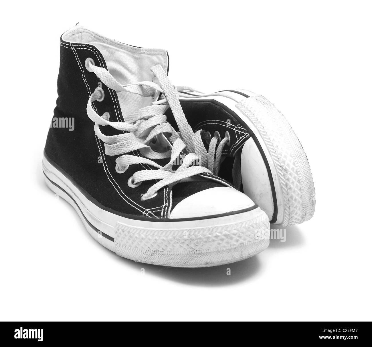 Chaussures noir et blanc Photo Stock - Alamy
