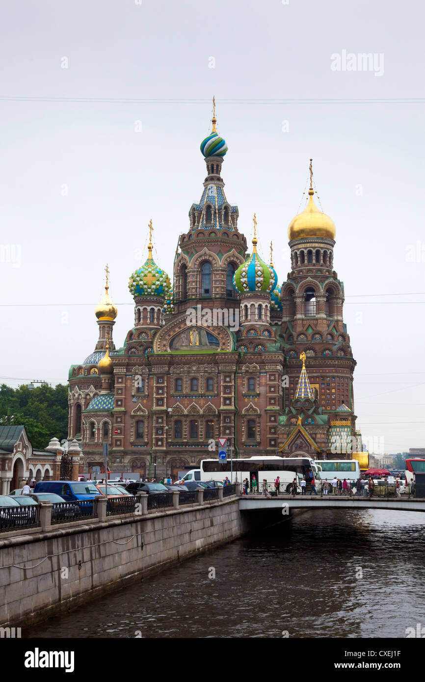 St Petersburg Russie l'Eglise du Sauveur sur le Sang Versé Banque D'Images