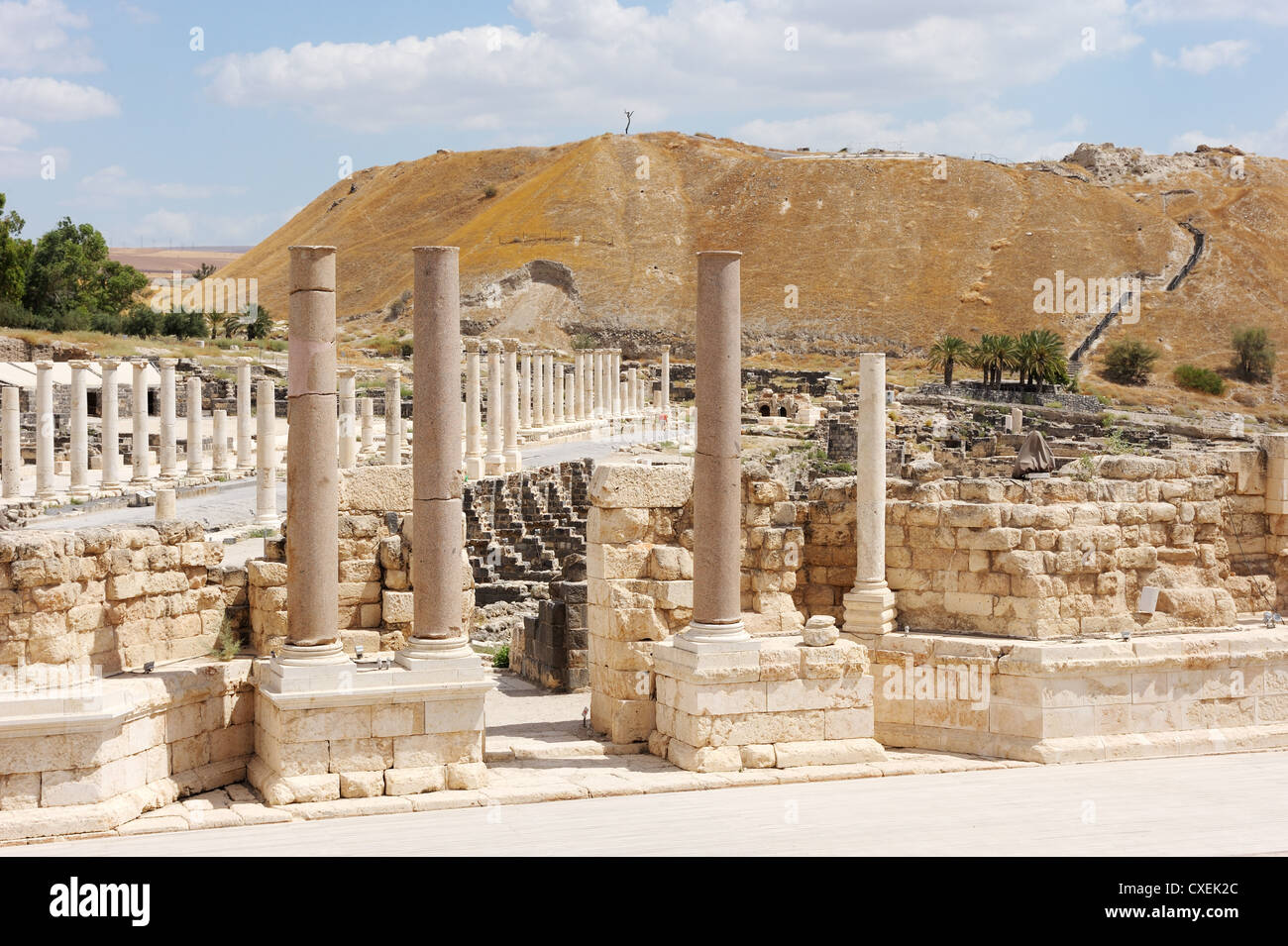 Ruines de l'ancienne ville romaine Bet Shean, Israël Banque D'Images