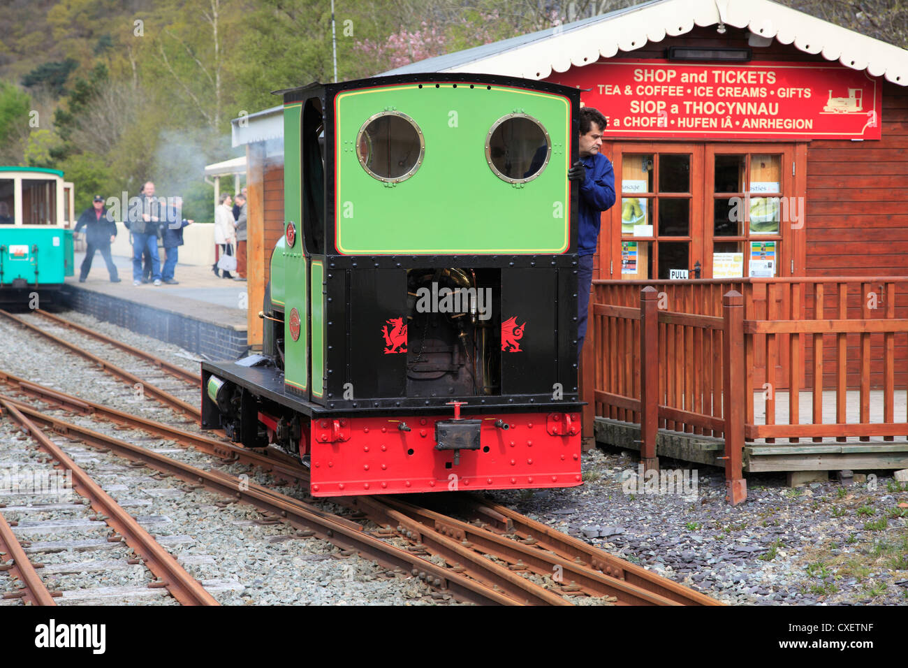 Lake Railway, gare, Llanberis, Gwynedd, Snowdonia, le Nord du Pays de Galles, Pays de Galles, Royaume-Uni Banque D'Images