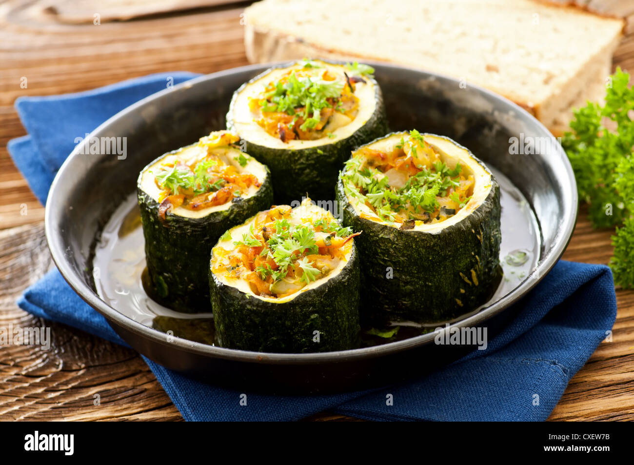 Courgettes farcies Banque D'Images