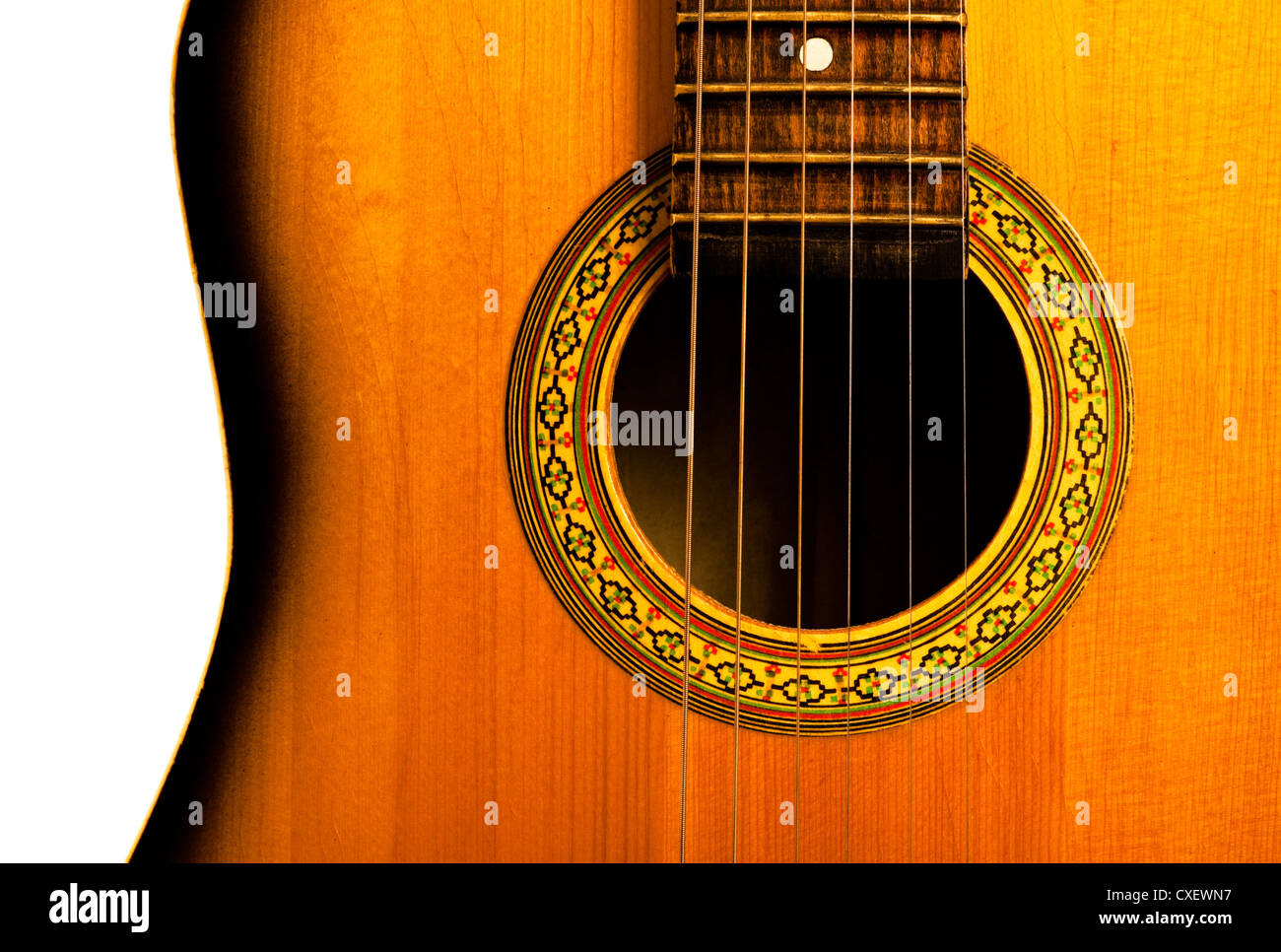 La partie centrale de la guitare acoustique Photo Stock - Alamy