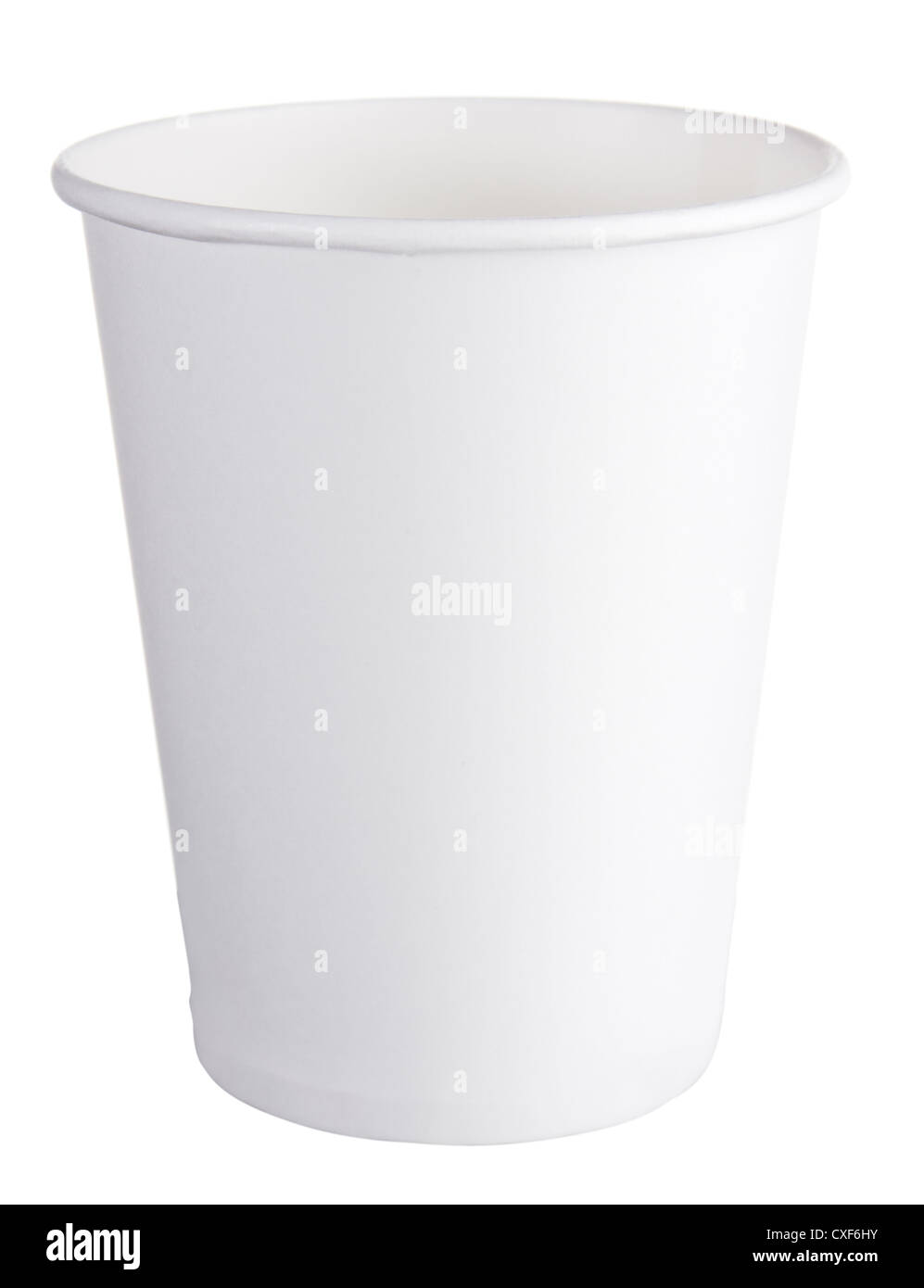 Tasse de thé papier isolé sur fond blanc Banque D'Images