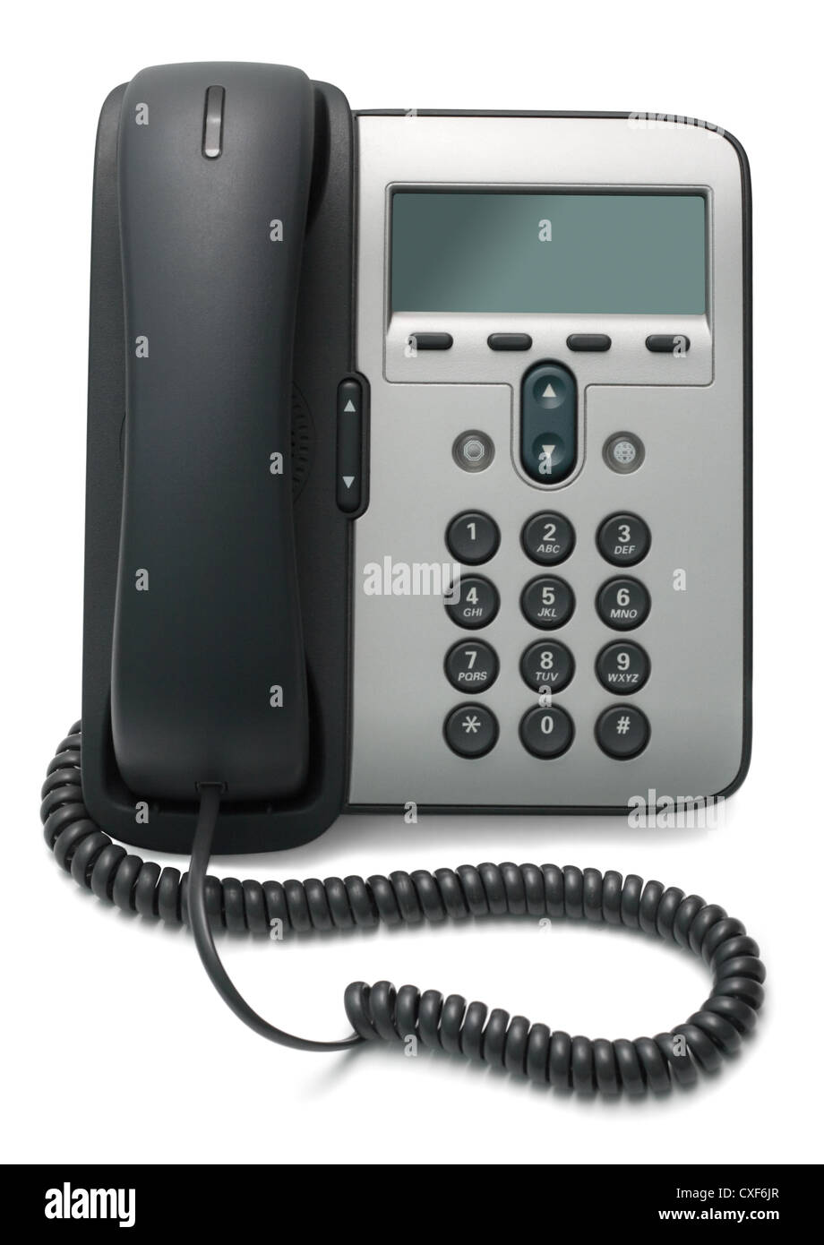 Téléphone IP isolé sur fond blanc Banque D'Images