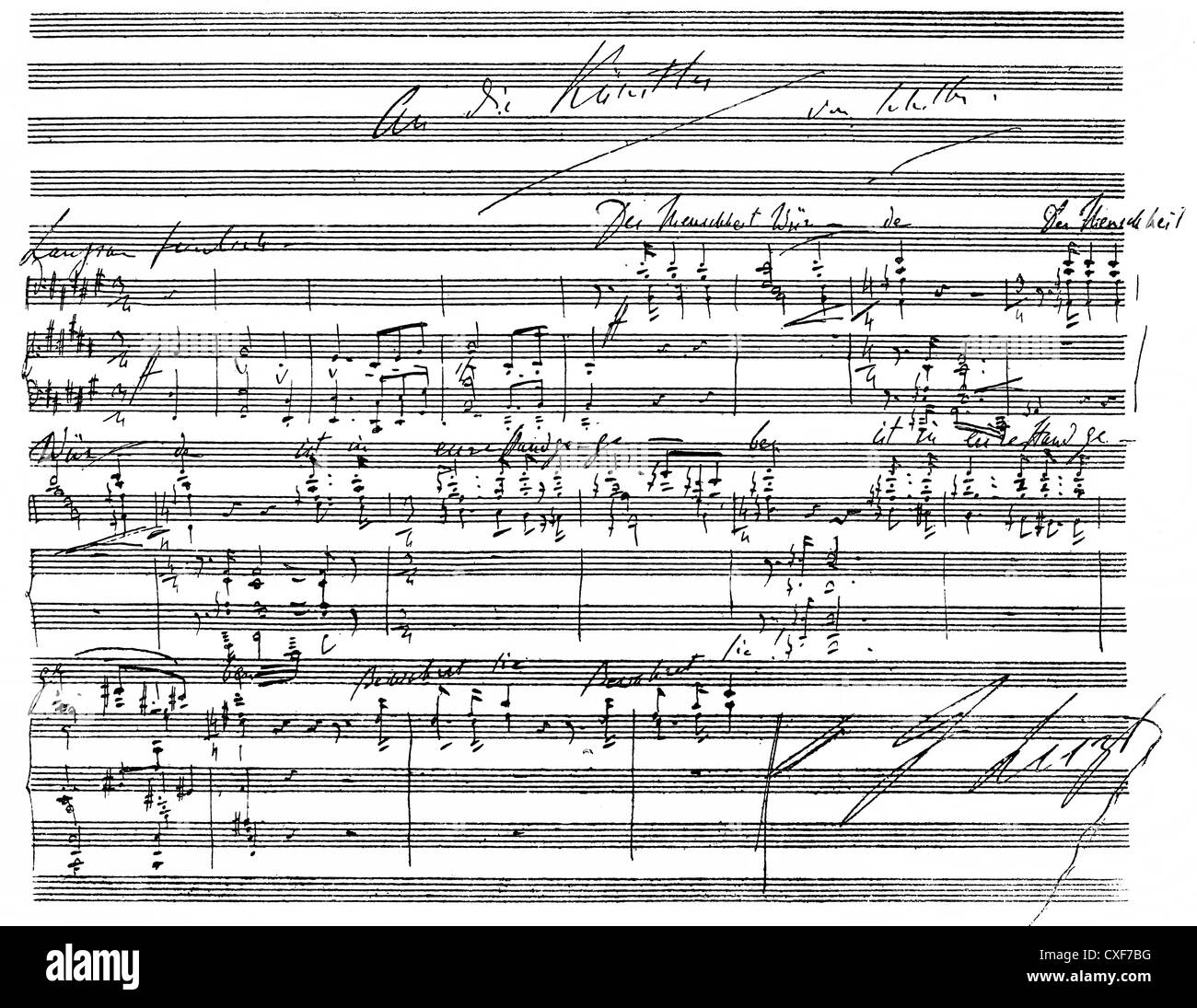 'À l'artists', 1853, fiche historique en musique par Franz, Ferencz Franz Liszt, ou an die Künstler, Banque D'Images