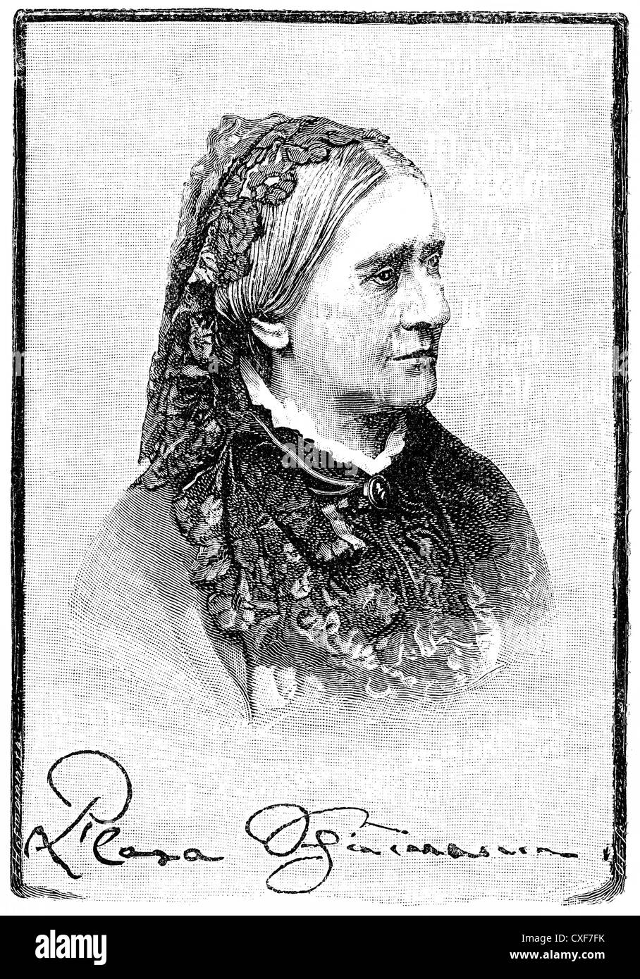 Josephine Clara Schumann, 1819-1896, compositeur et pianiste allemand, Banque D'Images