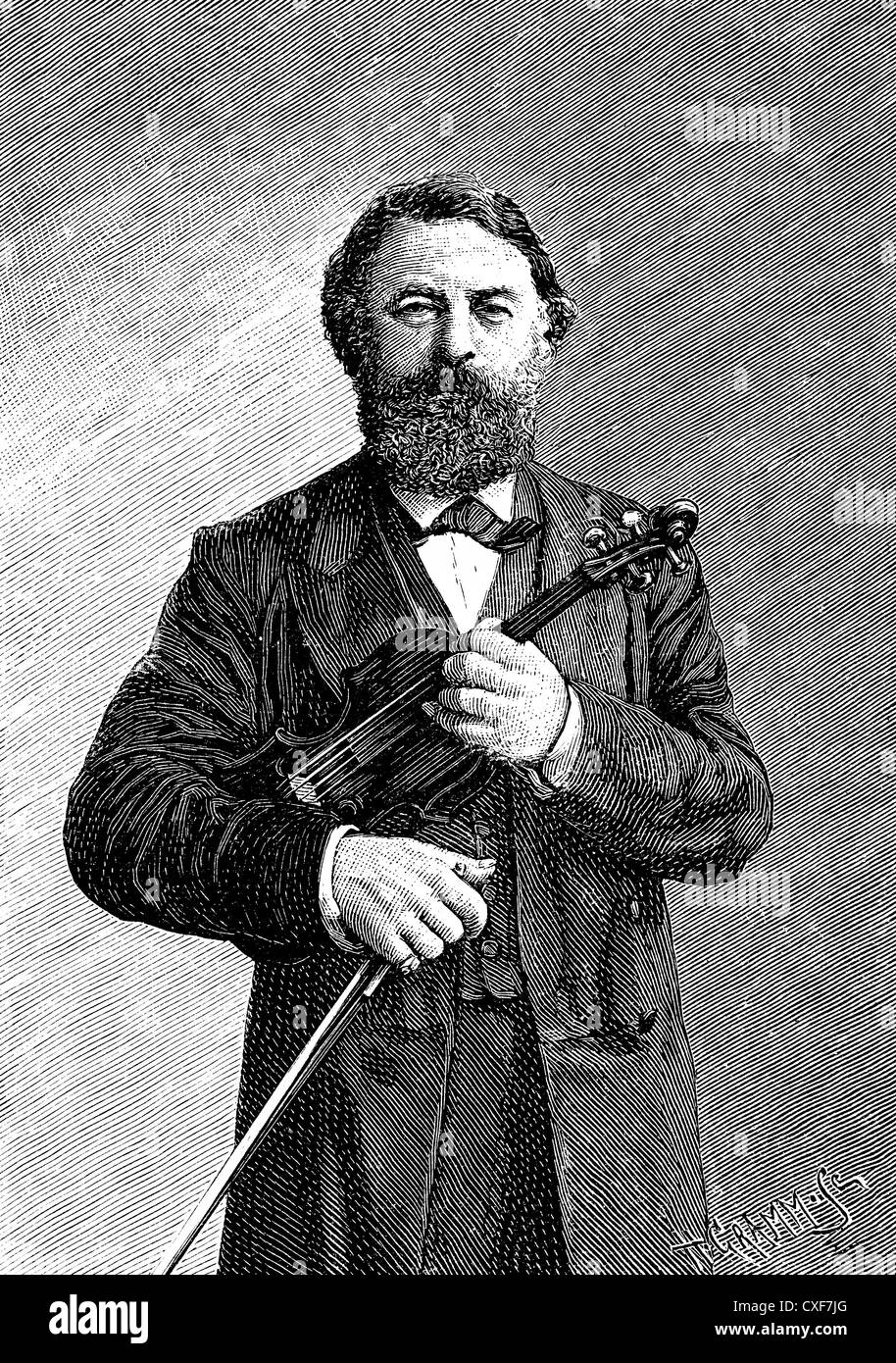 Joseph Joachim, le violoniste Hongrois, 1831-1907, chef d'orchestre et compositeur, Banque D'Images