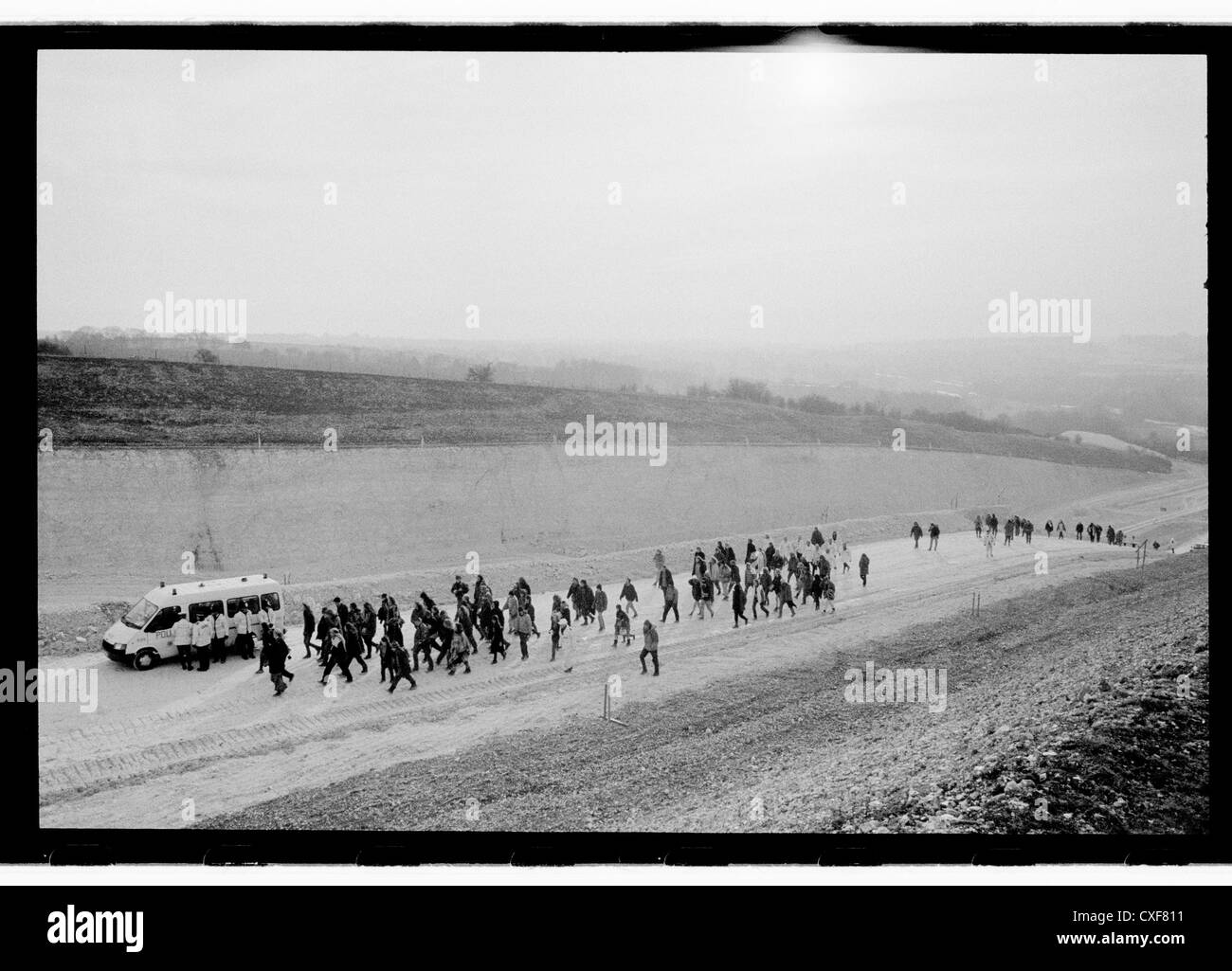 Mars : le long de la route de la terre . M3 de Winchester. Twyford down Banque D'Images