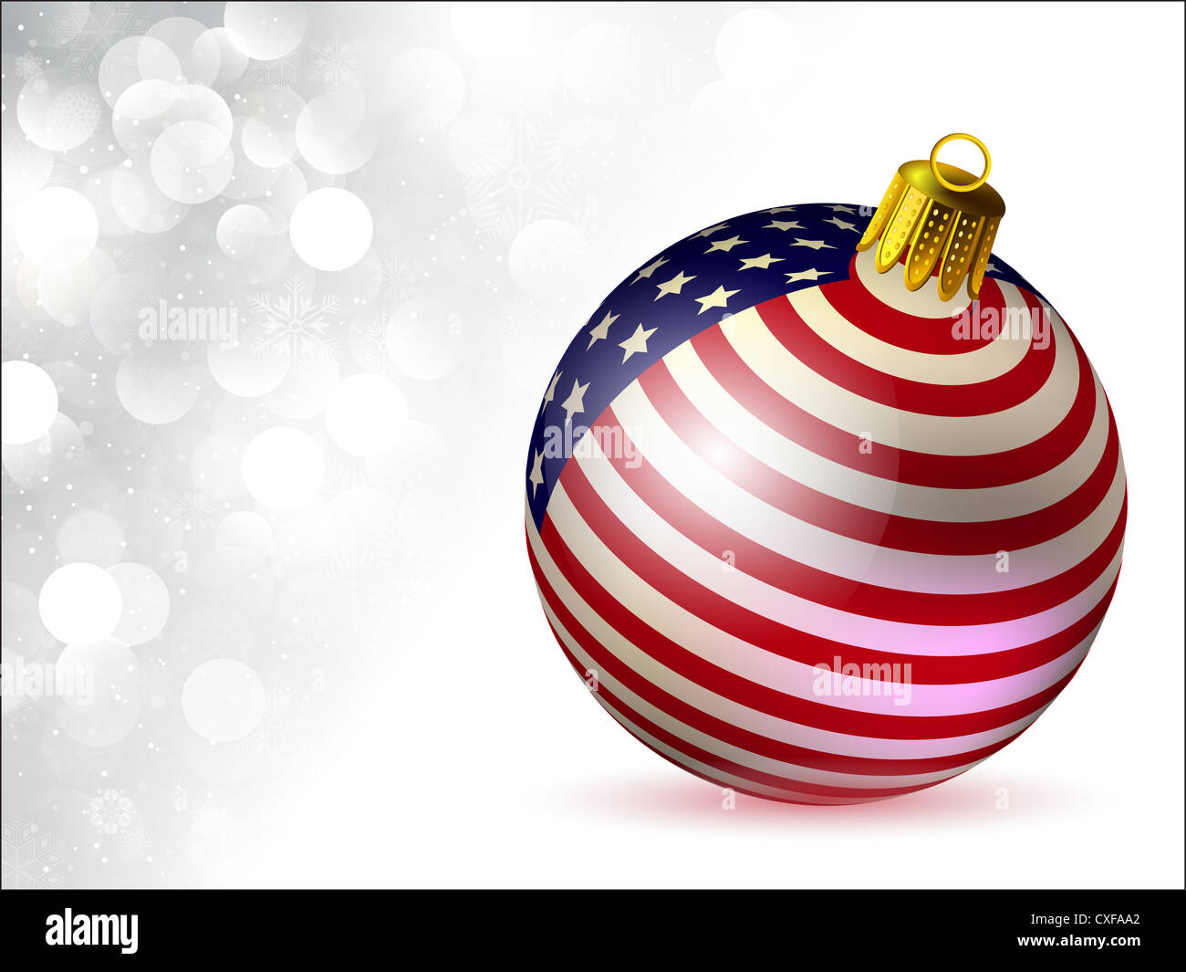 Décoration de Noël à partir de USA baubles on white Banque D'Images