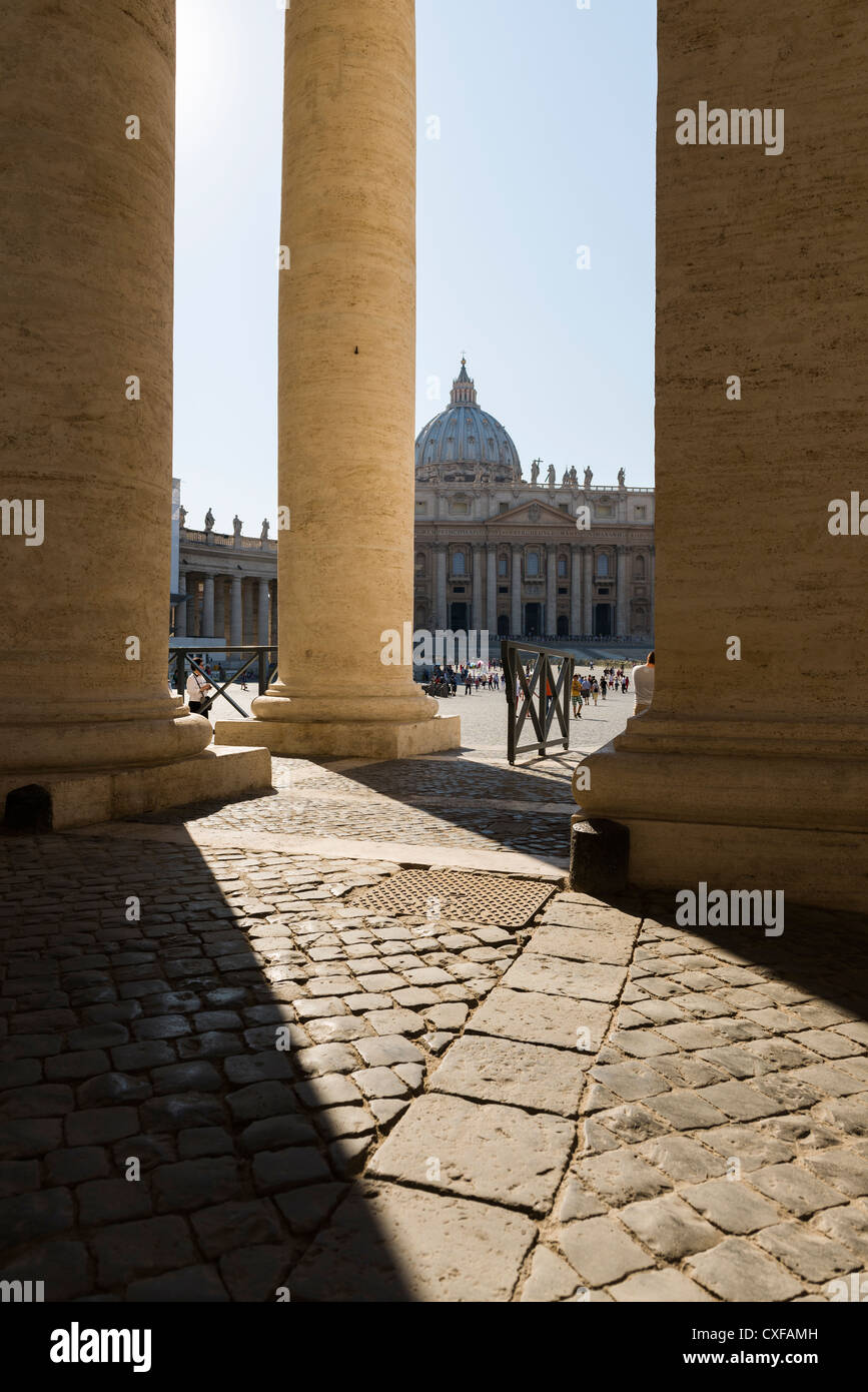 Façade de la basilique de saint Pierre, Vatican, Rome, Roma, Italie, Italia, Europe Banque D'Images
