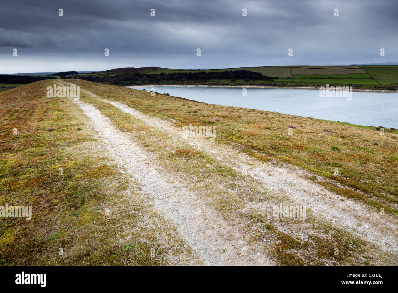Parc Lac ; ancien Chine fonctionnement d'argile ; remise en état de la voie, Cornwall, UK Banque D'Images