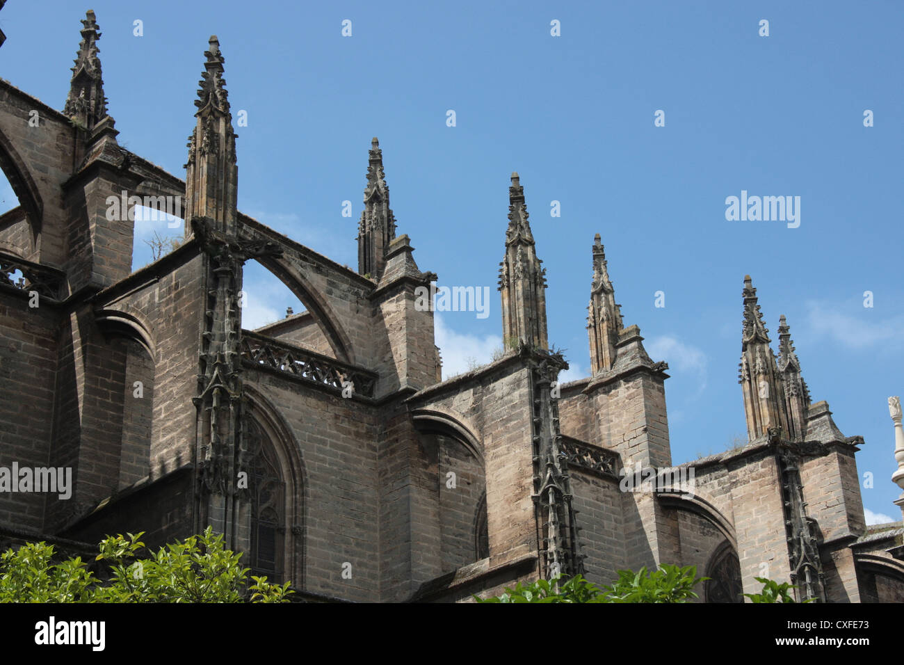 Des arcs-boutants de la Cathédrale de Séville, Espagne Banque D'Images