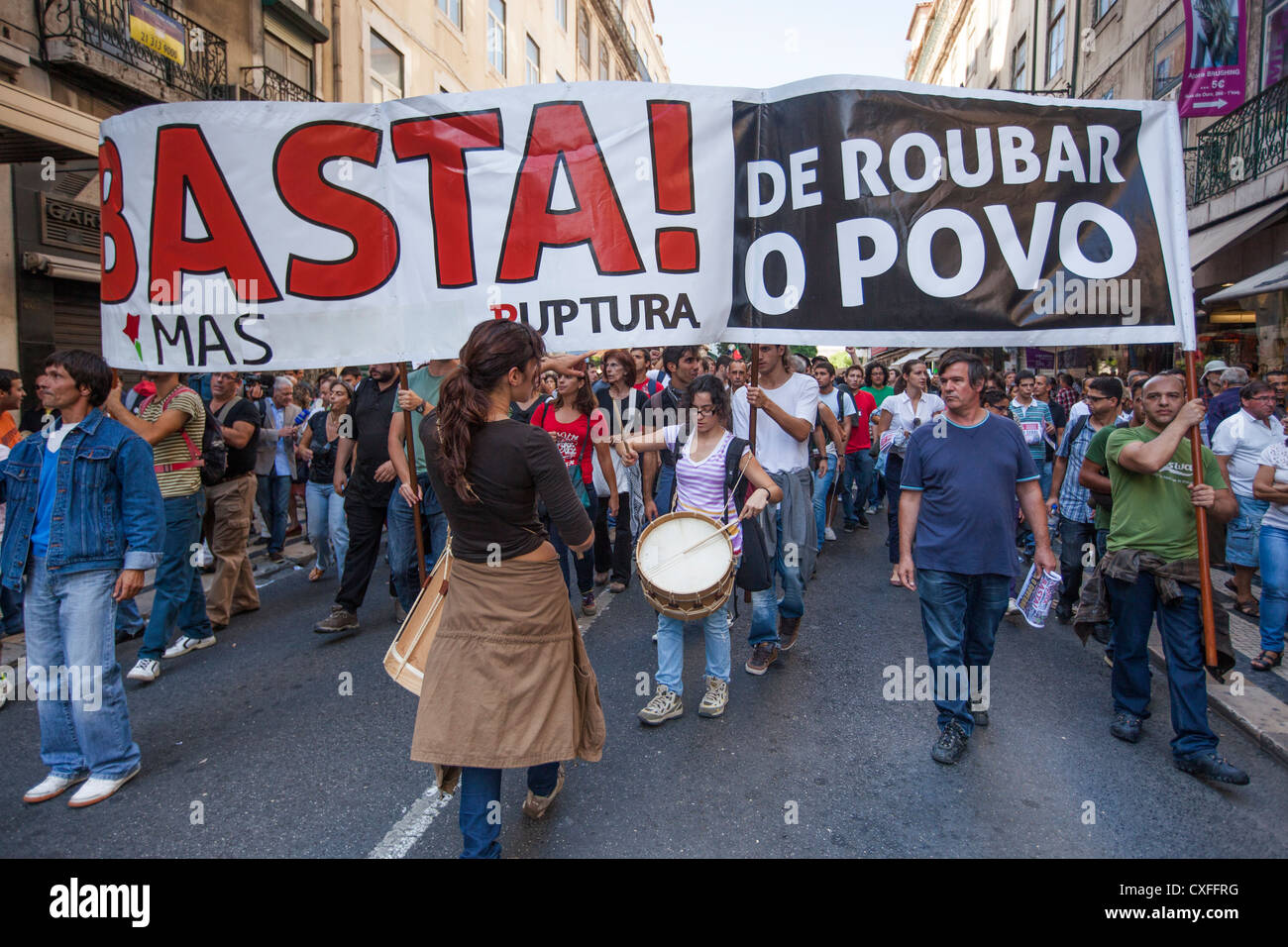 CGTP manifestations à Lisbonne, le 29 septembre 2012, le Portugal Banque D'Images