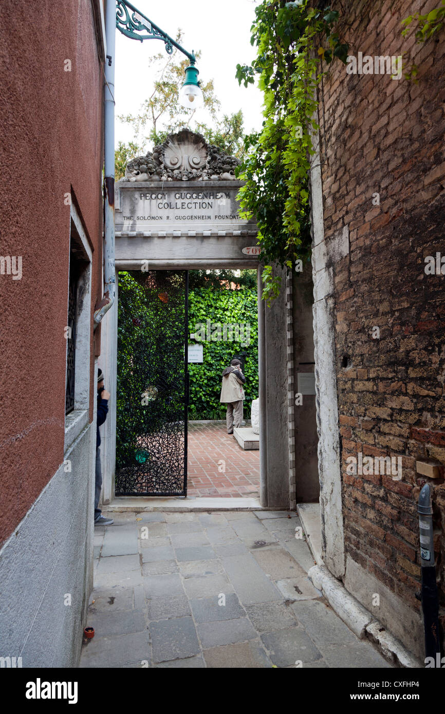 Entrée de la Collection Peggy Guggenheim à Venise, Italie Photo Stock