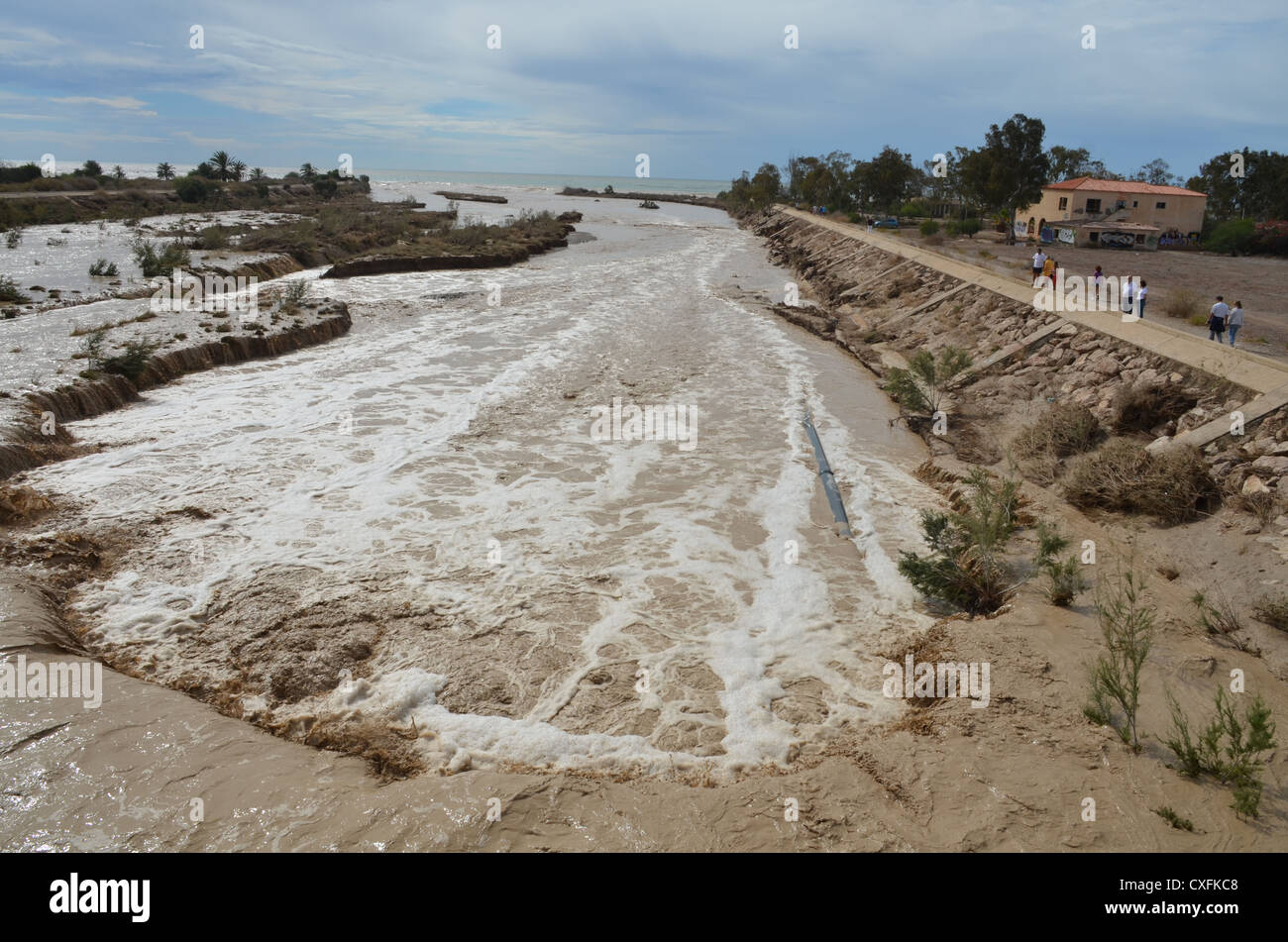 Bolnuevo, Mazarrón, Espagne. après la crue des eaux Banque D'Images
