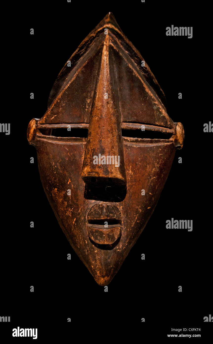 19e siècle masque mfondo République démocratique du Congo Wé ou peuples Lwalu Afrique 32 cm Banque D'Images