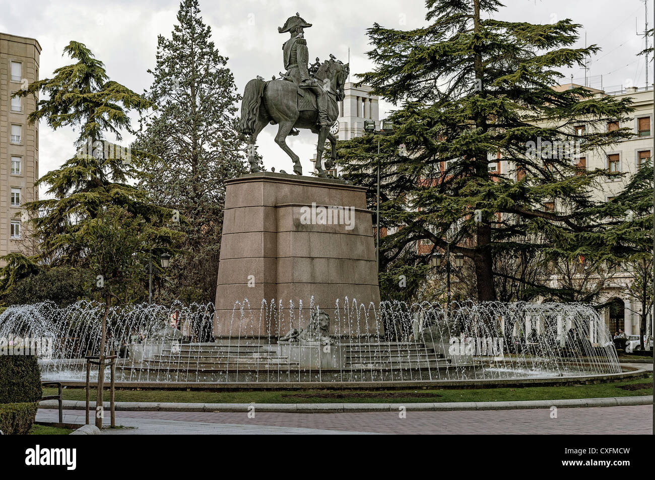 Statue du général Espartero à Paseo del Espolon, Logroño, La Rioja, Espagne, Europe Banque D'Images