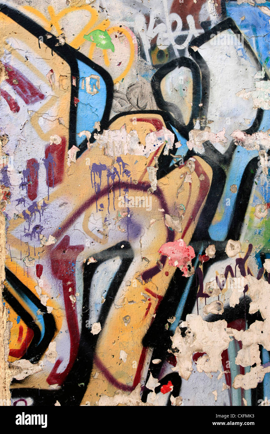 Morceau du mur de Berlin en Allemagne, le Musée de la guerre froide Banque D'Images