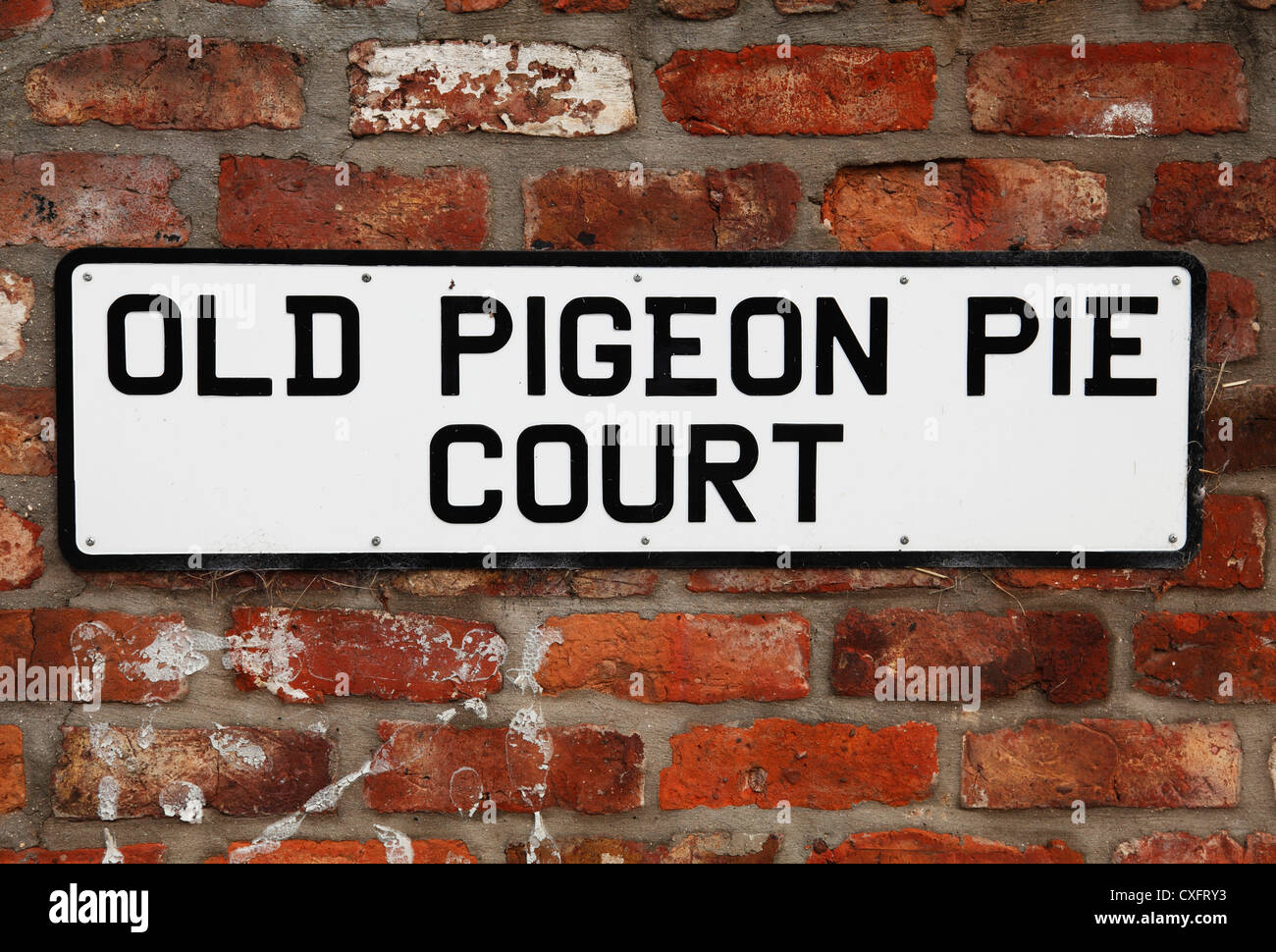 Un lieu atypique nom. Vieille Pie Pigeon Cour, East Riding, Angleterre, Royaume-Uni Banque D'Images