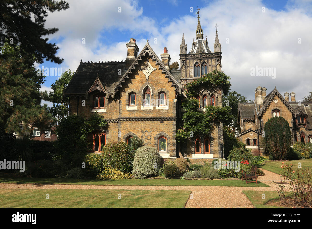 Holly Village Victorian maisons gothiques à Highgate London England Banque D'Images