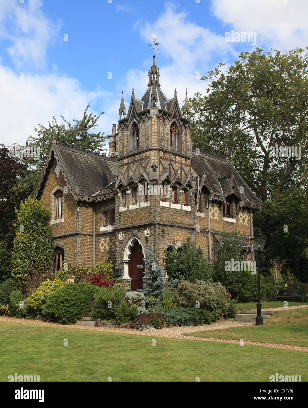 Holly Village Victorian maisons gothiques à Highgate London England Banque D'Images