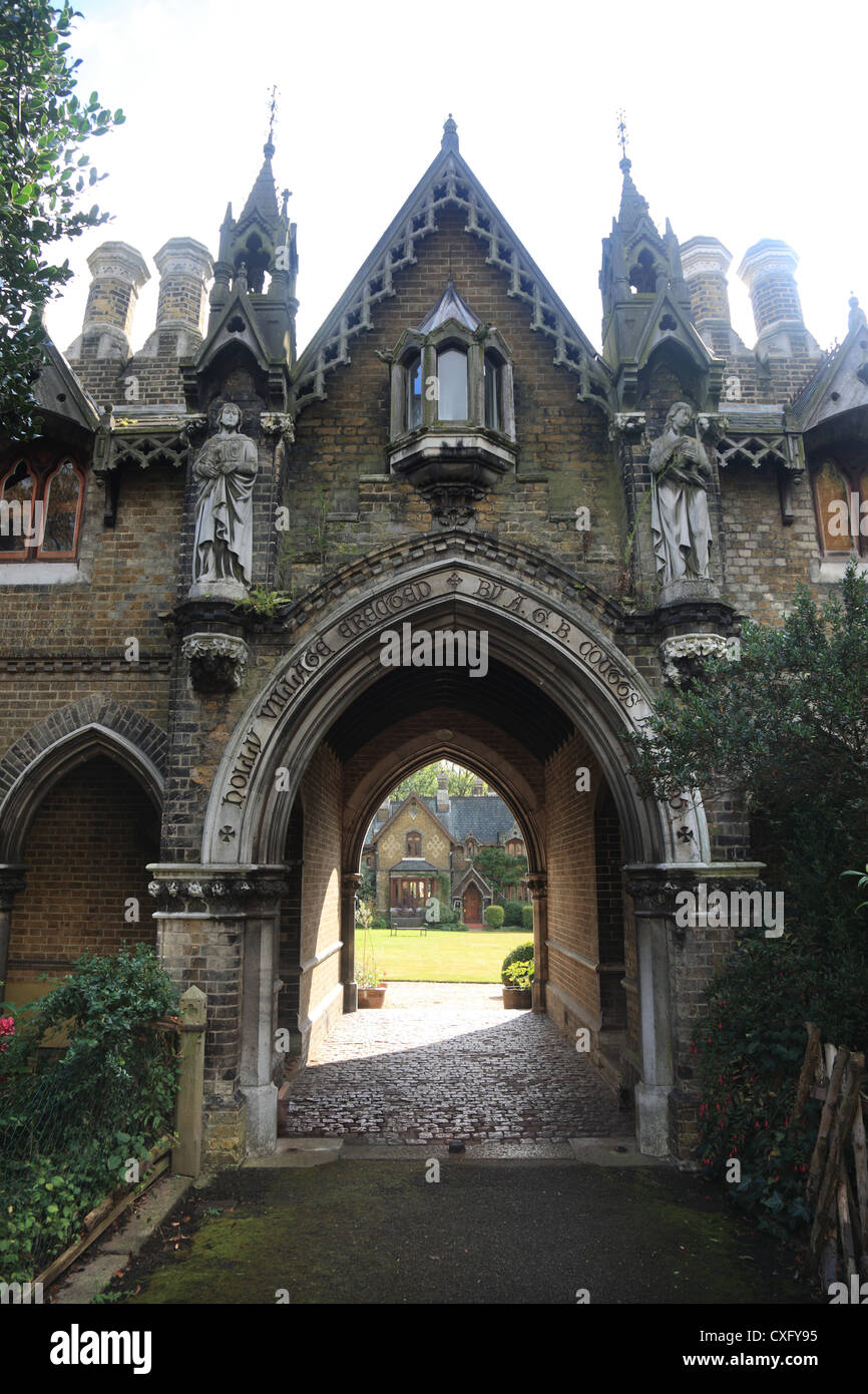 Holly Village Victorian maisons gothiques à Highgate London England Banque D'Images