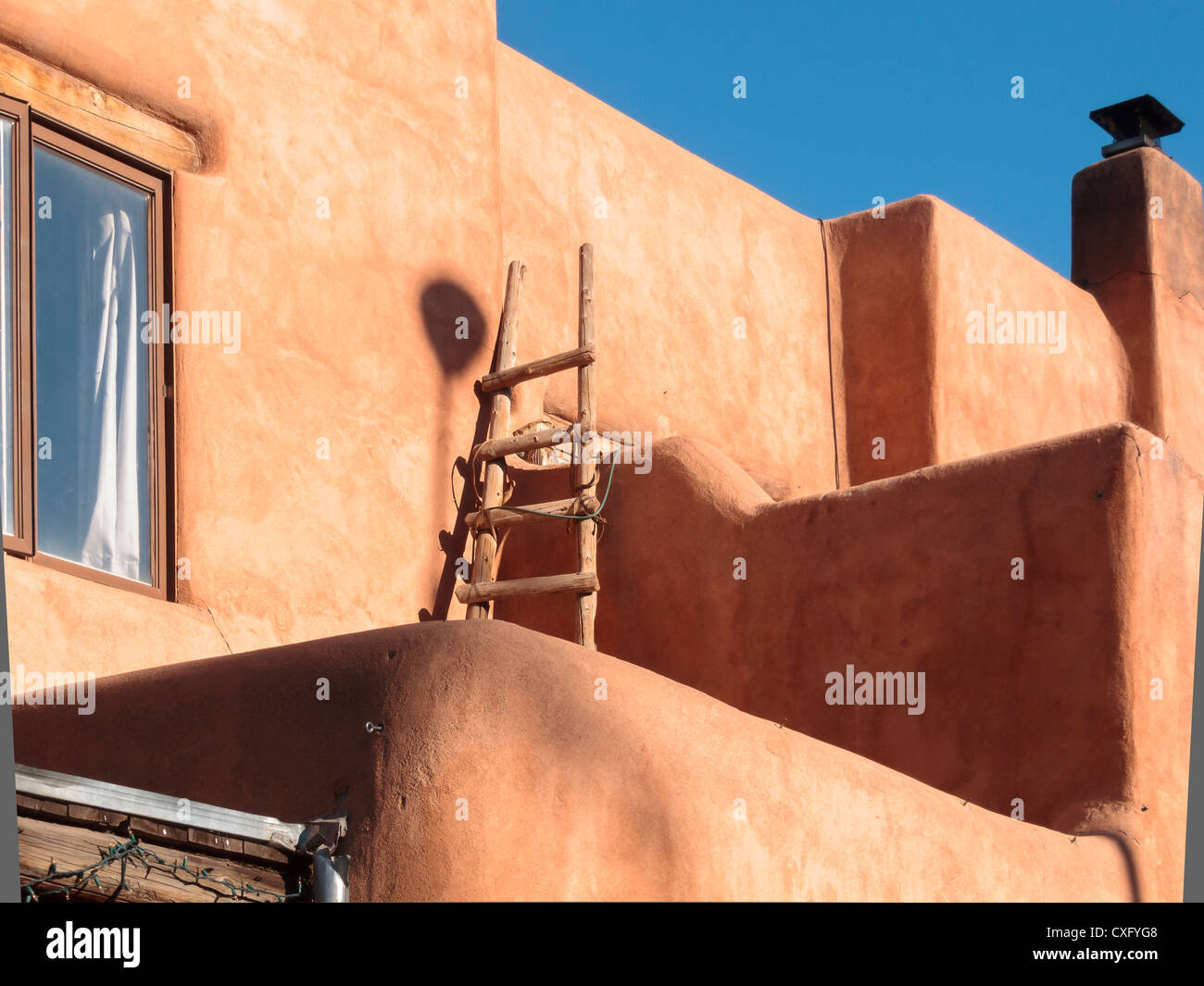 L'Architecture d'Adobe, le centre-ville de Santa Fe, Nouveau Mexique Banque D'Images