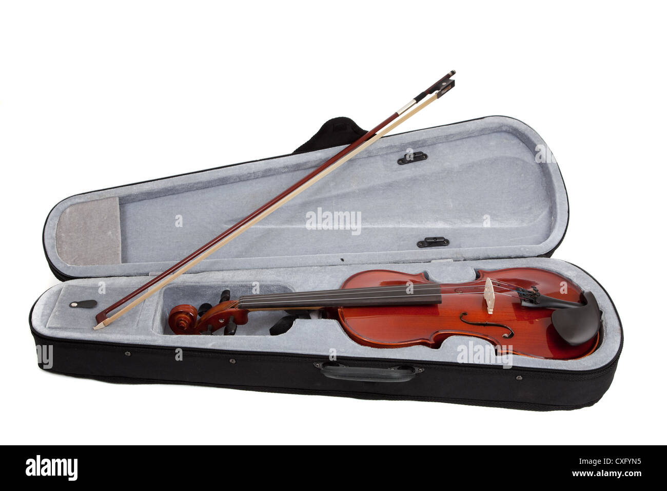 Le violon dans une affaire avec bow Banque D'Images