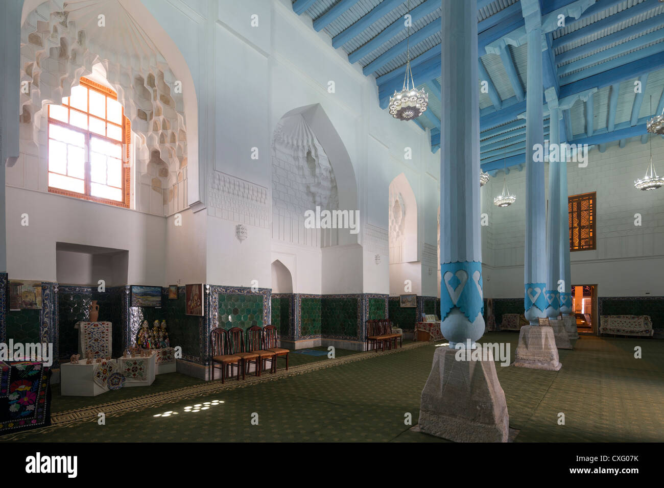 Dans la mosquée de Madrasa Ulugh Beg, Samarqand, Ouzbékistan Banque D'Images