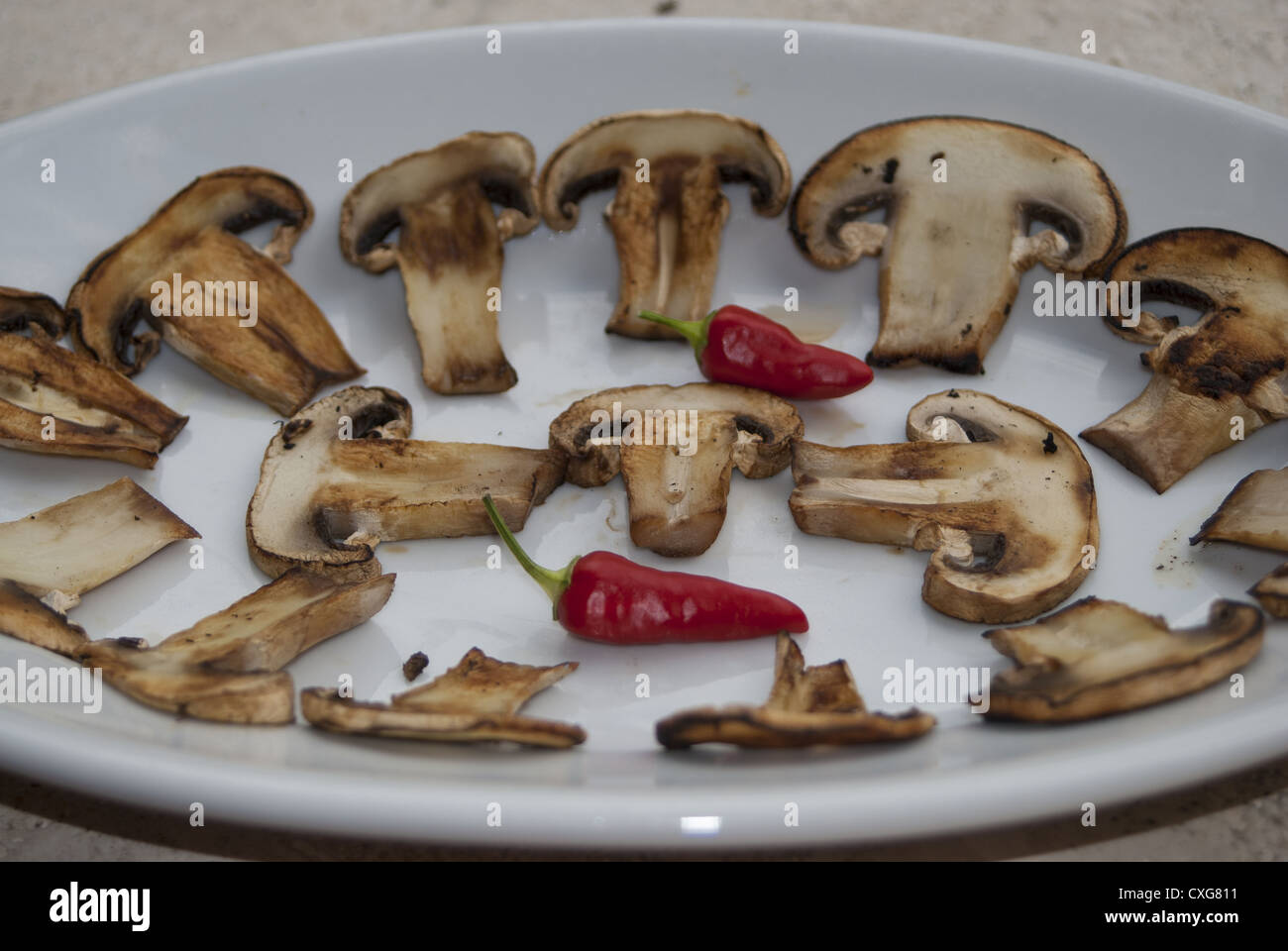 Régime alimentaire italien et de l'alimentation:champignons grillés Banque D'Images