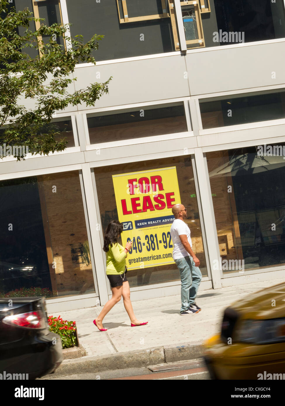 L'espace de vente au détail Pour Location Signalisation, USA Banque D'Images