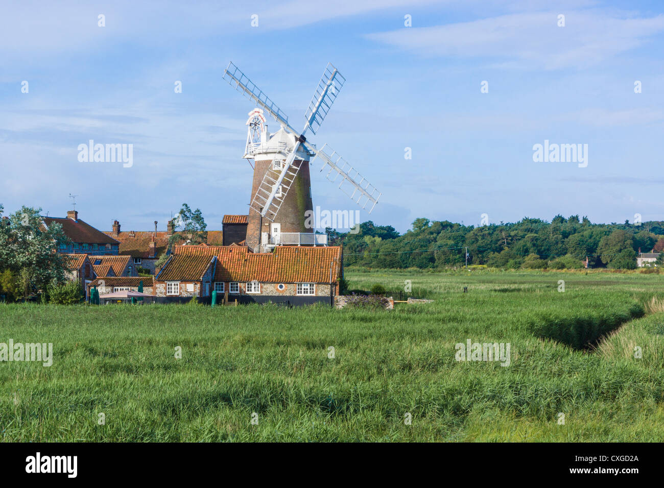 Le CLAJ moulin et de roselières, de North Norfolk. Banque D'Images