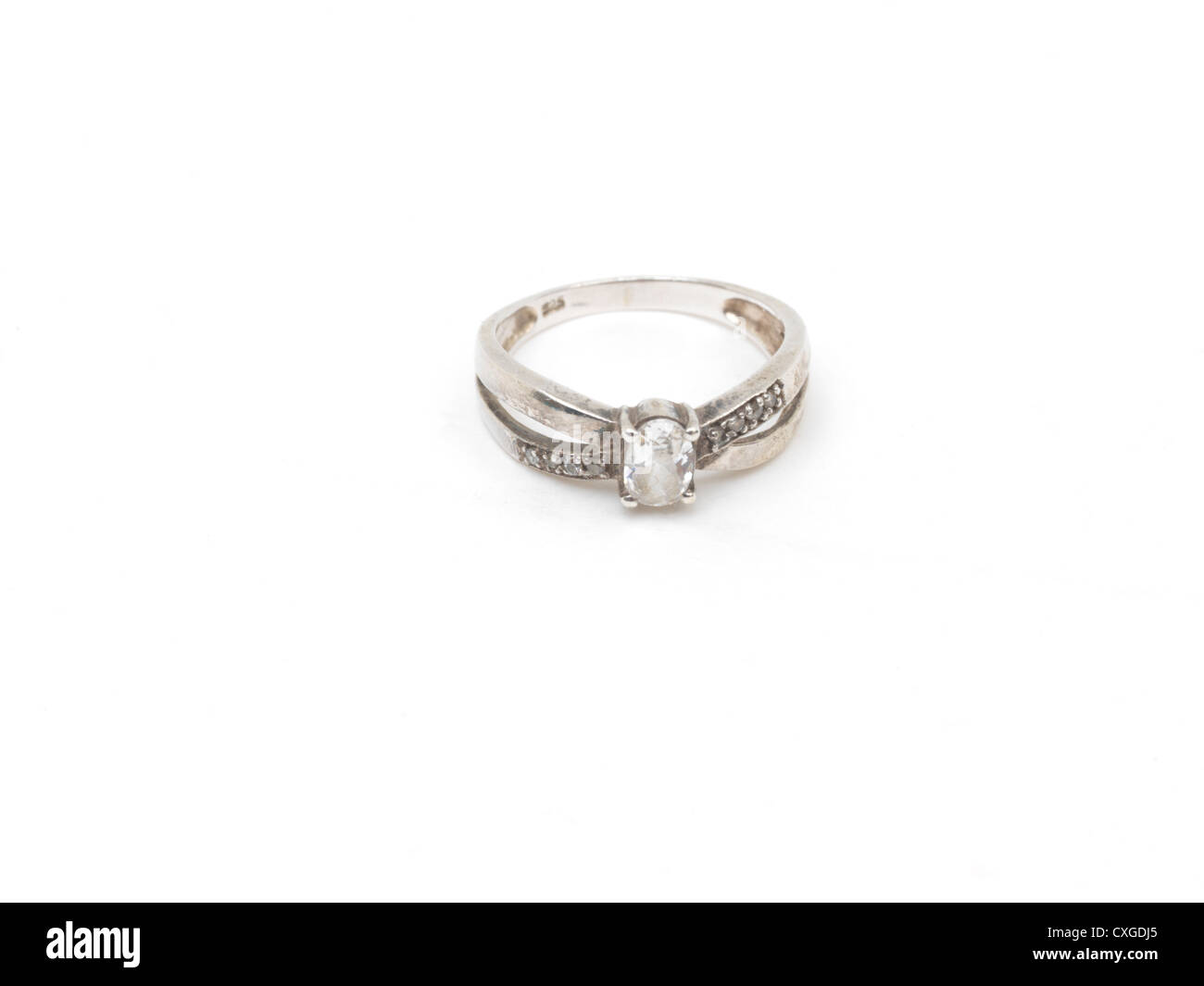 Une bague en argent Banque D'Images