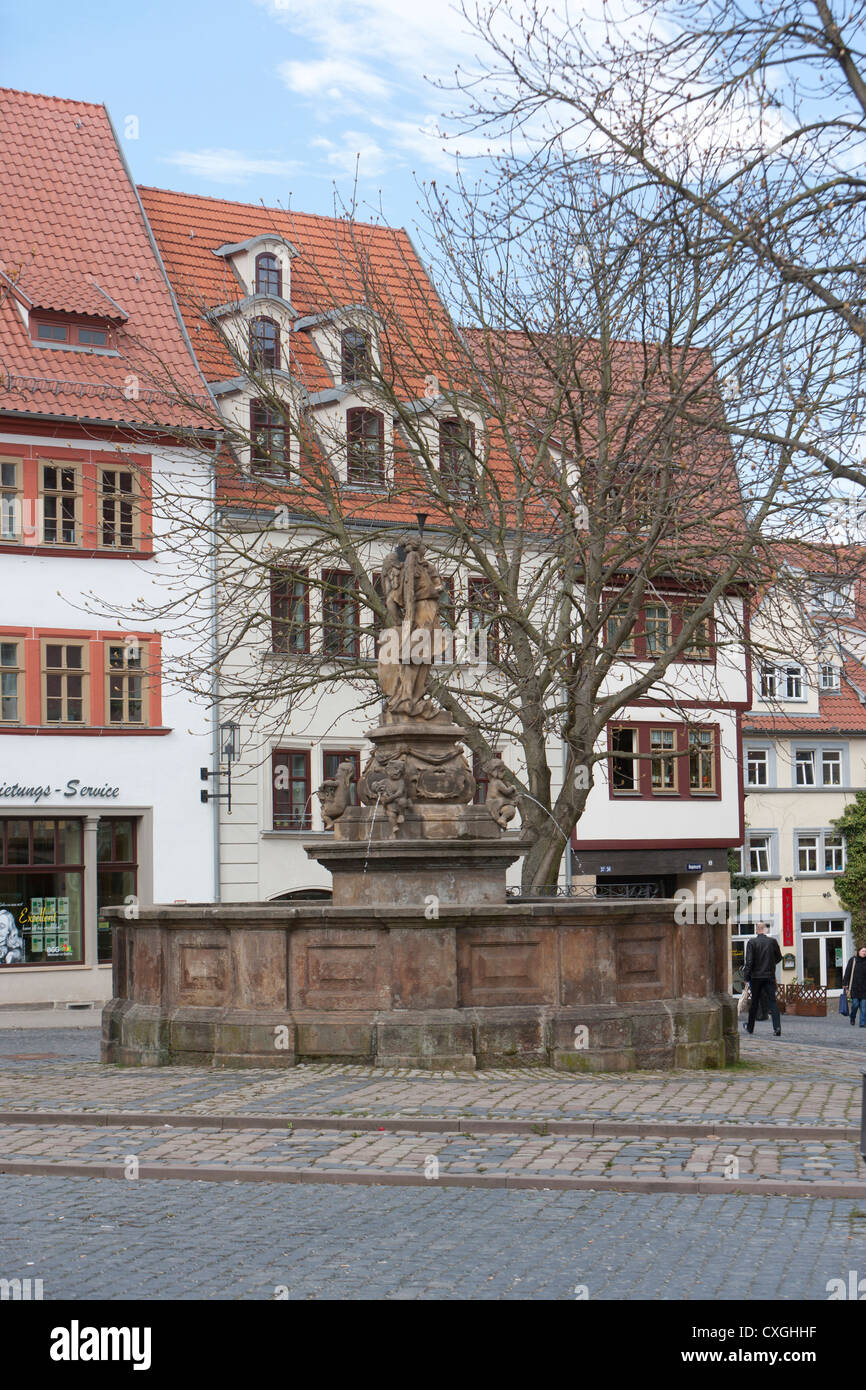 Schellenbrunnen, bien, marché, Gotha, Thuringe, Allemagne Banque D'Images