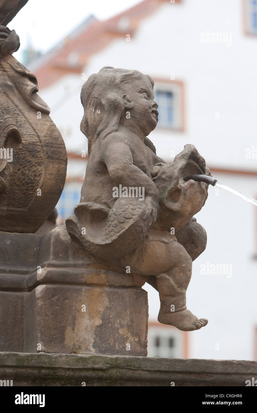 Schellenbrunnen, bien, marché, Gotha, Thuringe, Allemagne Banque D'Images