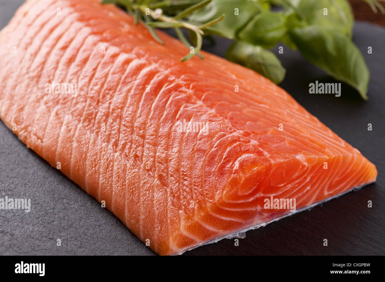Filet de saumon frais Banque D'Images