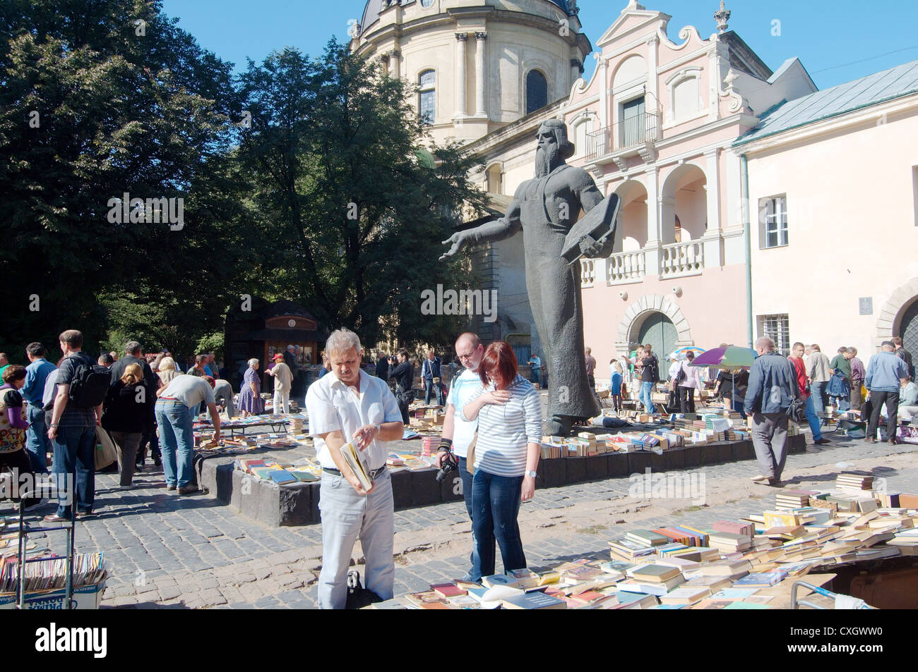 Marché du livre, Lviv, Ukraine, Europe de l'Est Banque D'Images