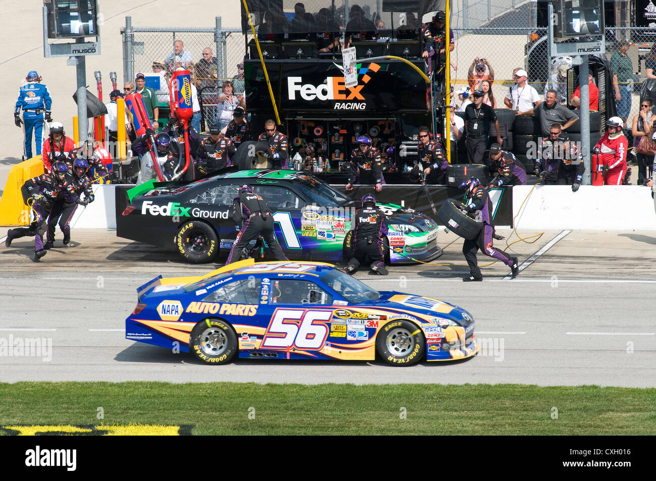 Pit stop lors de Geico 400 Course Nasacar Banque D'Images