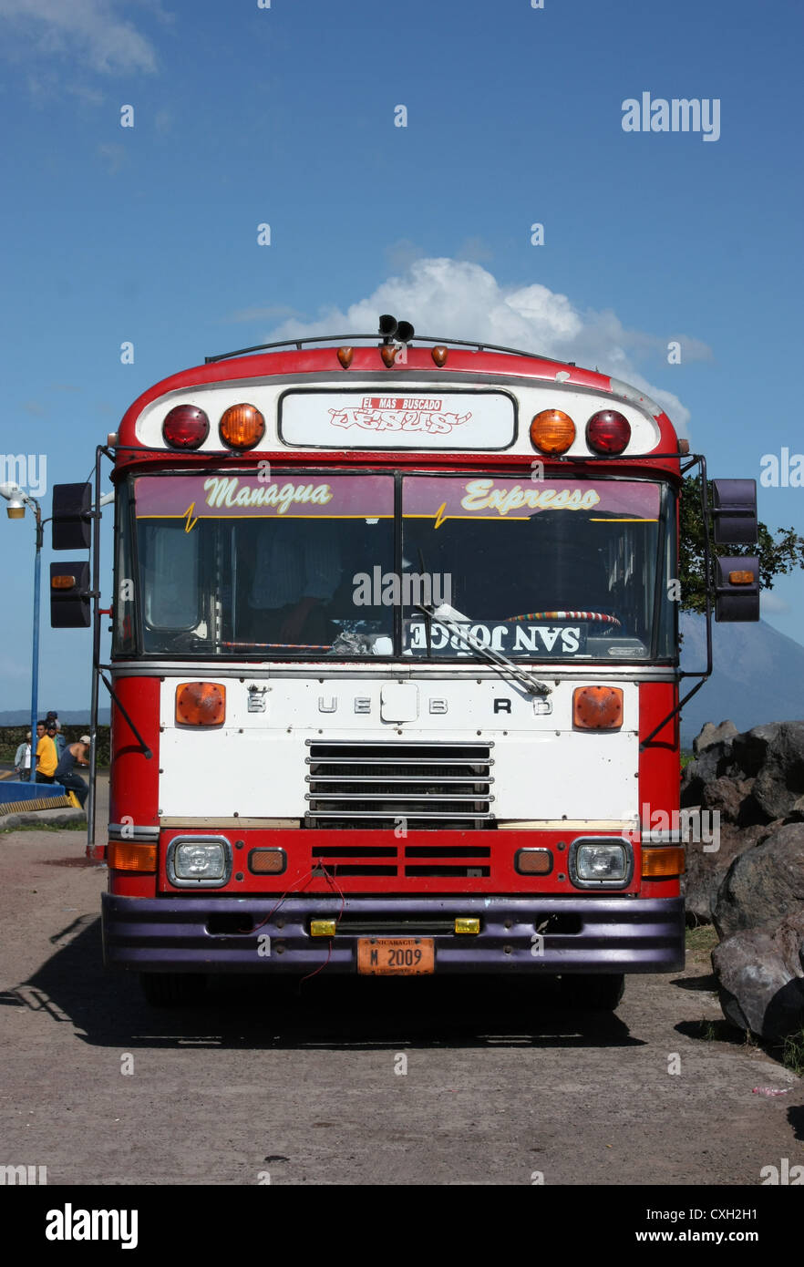 Bus public à San Jorge, Nicaragua, Amérique Centrale Banque D'Images